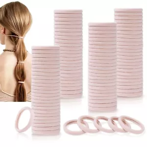 100PCS Blonde Large Hair Ties Seamless Hair Ties Ponytail Holders Elastics Ha... - Picture 1 of 7