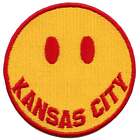 Kansas City Smiley Face Patch Yellow/Red Emoji Embroidered Iron On