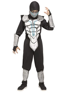 Disfraz Fun World Deluxe Lightning Ninja Light-Up EL Niño 9 piezas, Plateado Negro - Imagen 1 de 3