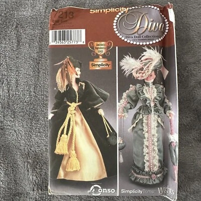 Simplicity 7213 Barbie Doll Clothes Pattern 11.5" Diva Uncut Vintage Wardrobe - Image 1 of 4