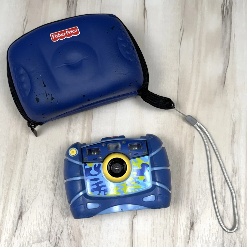 2007 Mattel FISH-PRICE синий детский цифровой камеры + чехол M8071/2 работает - Изображение 1 из 4