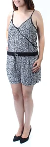 FRENCH CONNECTION Womens Black Floral Sleeveless V Neck Romper Size: 6 - Picture 1 of 6