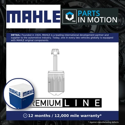 Resistencia Calentador/Soplador Se adapta a SEAT CORDOBA 6L 02 a 09 Regulador Reostato Mahle Foto 1 de 4