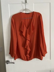 Top de verano con volantes Bonmarche talla 18 - naranja - Imagen 1 de 8