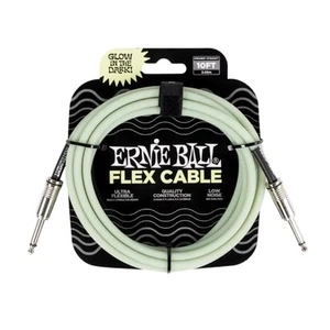 10' CABLE GLOW in the DARK Ernie Ball 6436 FLEX Instrument Cable ST to ST - Picture 1 of 6