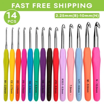 Juego de ganchos Crochet Amour 14 piezas trébol acero pastel ergonómico fácil agarre brillante Foto 1 de 4