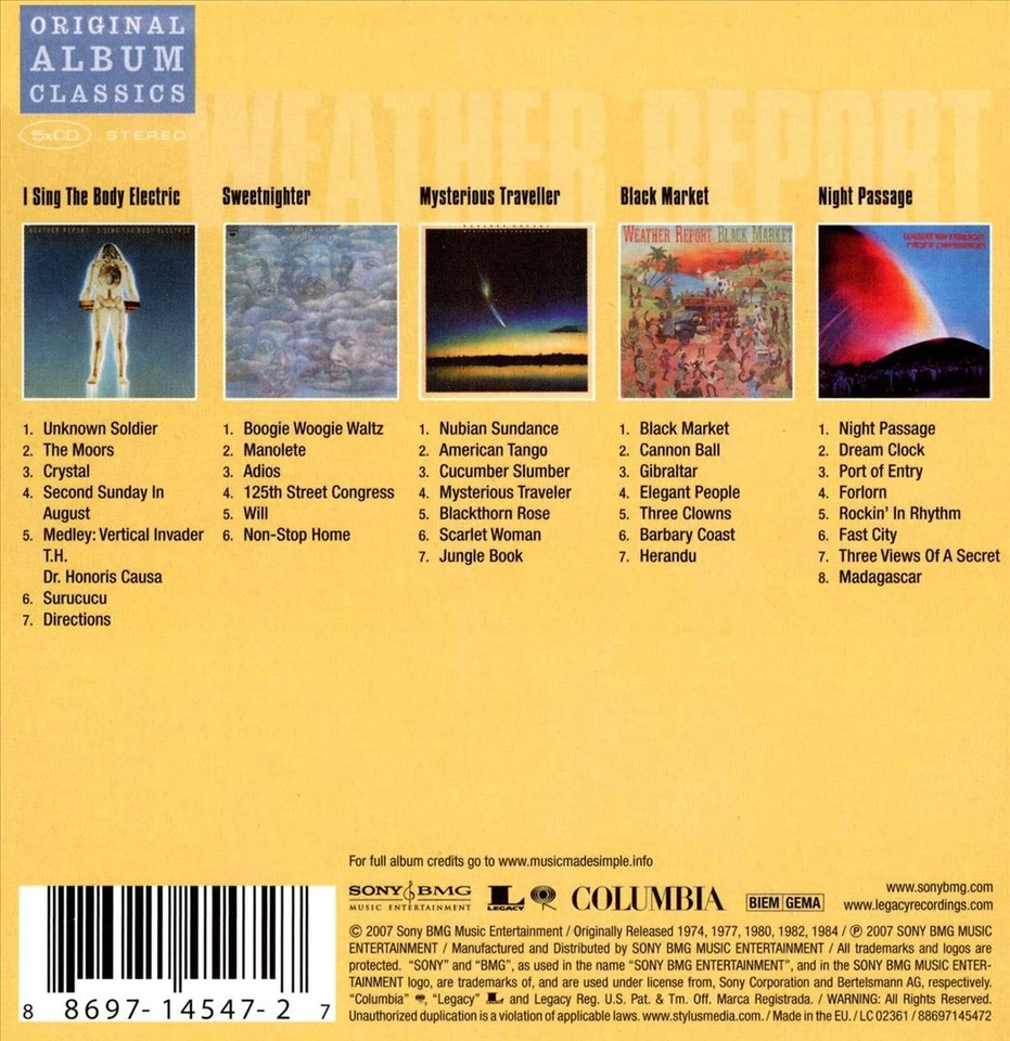 WEATHER REPORT - ORIGINAL ALBUM CLASSICS NEW CD Foto 1 de 1