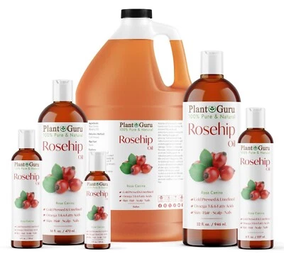 Rosehip Seed Oil Cold Pressed UNREFINED 100% Pure Natural For Skin Face Hair - Image 1 of 4