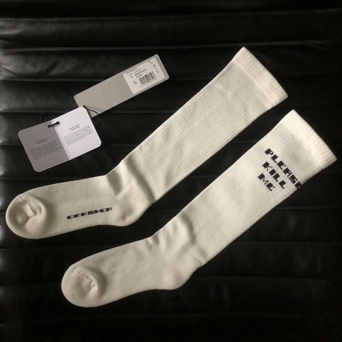 Rarissime calze alte in cotone Rick Owens Drkshdw "PLEASE KILL ME" taglia I