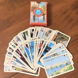 Vtg. London Souvenir Playing Cards W/ Box 55 Views Great Britain Plastic Coated - Picture 1 of 15