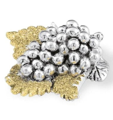 BOMBONIERA SCULTURA GRAPPOLO UVA Cm.7 rivestita in  ARGENTO 925% con ORO 4444/7 - Immagine 1 di 4