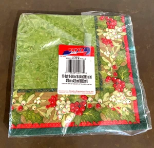 Paper Art Holiday "Mistletoe & Holly" Christmas 3 Ply Napkins 16 Ct VTG - Picture 1 of 4