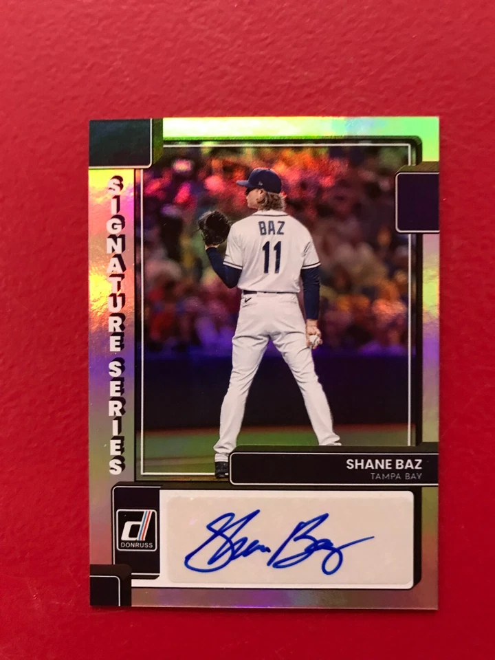 2022 Panini Donruss Shane Baz Autograph Signature Series Tampa Bay Rays #SS-SB - Image 1 of 2