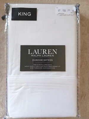 Lauren Ralph Lauren Pillowcases King Cotton Dunham Sateen 300 TC White Set of 2 - Image 1 of 4