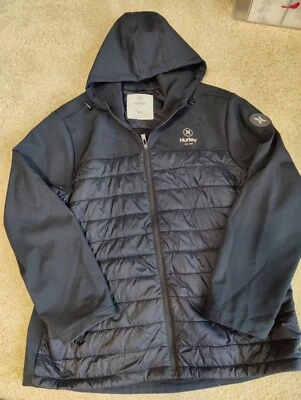 Chaqueta cortavientos Hurley para hombre negra con capucha-Sonora 2XL-buen estado Foto 1 de 4