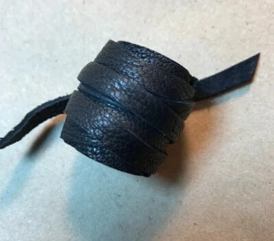 Black Leather Viking Hair Wrap Brown Ponytail Holder Ties Men Hair Style Jewelry - Image 1 of 4