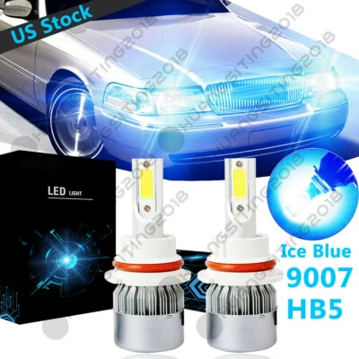 Blue 9007 HB5 LED Headlight Bulb 8000K C6 For Mercury Grand Marquis 1998-2005 2X - Image 1 of 4