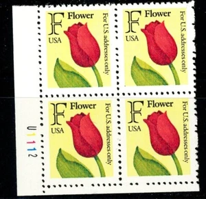 F Flower Tulip Plate Block of 4 PL U1112 MNH Scott's 2517 Lower Left Position - Picture 1 of 2