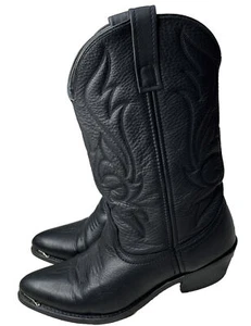 Mens Size 9.5 D Black Leather RB885 Cowboy Western Boots  EUC           OPT - Picture 1 of 13