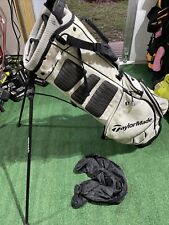 TaylorMade Stand 5 Way Carry Golf Bag White/Black- W/rain cover-FREE SHIPPING