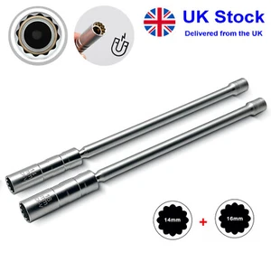 2Pcs 14+16mm Spark Plug Socket Wrench Removal Tool 12 Point Magnetic Thin Wall - Picture 1 of 10