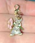 Gold Thumper Rabbit From Bambi Charm Zipper Pull & Keychain Add On Clip!!