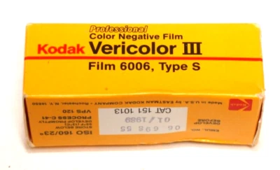 KODAK PROFESSIONAL VERICOLOR III FILM-120 ROLL SIZE-UNOPENED - Image 1 of 4