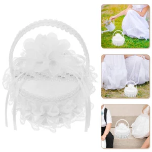 Ring Box Bride Party Decoration Ceramic Handle Basket Flower for Girl - Imagen 1 de 12