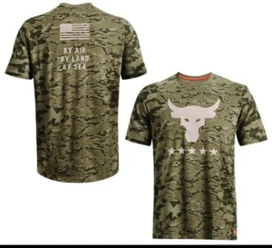 Under Armour Project Rock Veterans Day Camo T-Shirt Men's Large 1373584-346 - Picture 1 of 8