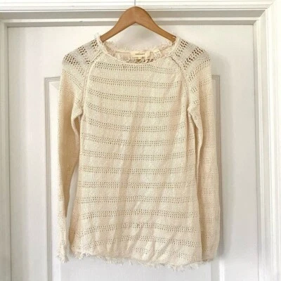 Suéter Pullover Inhabit Tejido Abierto 100% Algodón Manga Larga Cuello Redondo Talla Pequeña Foto 1 de 4