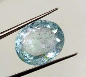 Natural Sky Blue Topaz Earth Mined Rutile Oval Shape Loose Gemstone H77 - Picture 1 of 14