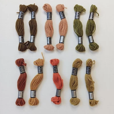 Lot of 11 Vintage DMC 100% Wool Tapestry Skeins - Image 1 of 4