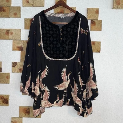 Top túnica colorida John Mark Cranes Plus para mujer talla 3X ropa artística boho Foto 1 de 4