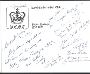 Royal Canberra Golf Club Jubilee History 1926-1976 SIGNED by members HB Book - Picture 1 of 2