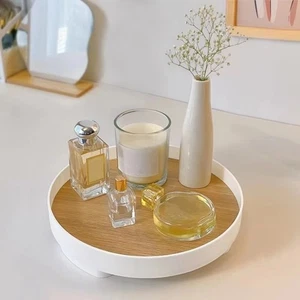 Circular Vanity Counter Tray Shelf Tray Storage Tray Platform Tray Home Office - Picture 1 of 14