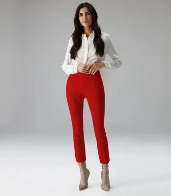 Minx Nise Slimfit cropped Pants Hose Stretch 36 Rot  - Bild 1 von 4