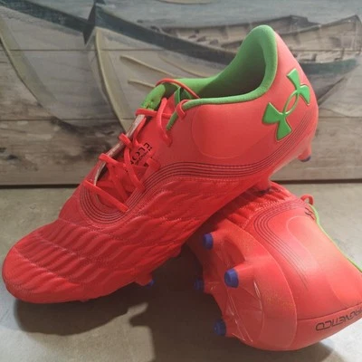 Under Armour Women’s Soccer Cleats UA Magnetico Pro 3 FG Size 13 Red/Green - Image 1 of 4