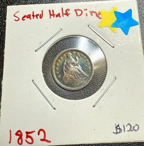 1852 Half Dime – Rainbow Toned Obverse | Lustrous Reverse - Picture 1 of 4