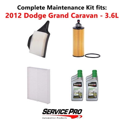 2012 Dodge Grand Caravan 3.6L Complete Cabin, Air & Oil Filter Kit (5W-30) - Image 1 of 4