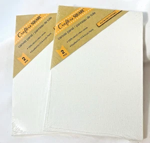 5 x 7 weiße Baumwolle Künstler Leinwände Leinwand Acryl oder Ölfarbe - 2er-Packung (4 Stück) - Bild 1 von 2