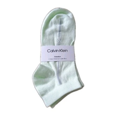 Calvin Klein Zapatilla Mujer Calcetines Talla Única Paquete De 3 Pares Verde Pálido y Blanco  Foto 1 de 4
