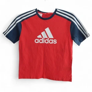 Adidas Red & Blue T-Shirt Ages 14 to 15 - Picture 1 of 4