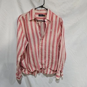 Polo Ralph Lauren Womens Plaid Linen Pullover Shirt Size Small- Pink New $200+ - Picture 1 of 9