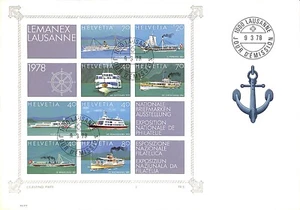 FDC Switzerland 1978 Ships National Philatelic Exhibition "LEMANEX `78" Lausanne - Picture 1 of 1