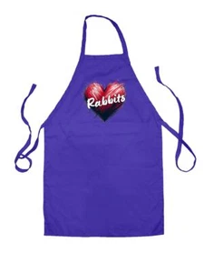 Love Heart Rabbits - Unisex Kids Apron - Dutch Holland Dwarf Lop Rabbit Pet Cute - Picture 1 of 9
