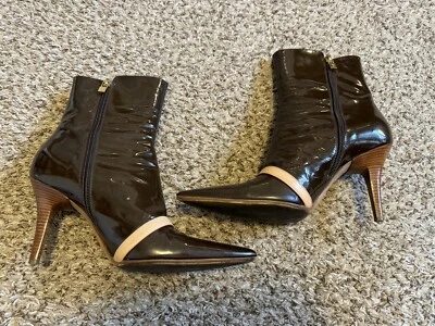 Louis Vuitton Gina Patent Leather Brown Ankle Boots - Size 39 EU (9 US) - Image 1 of 4