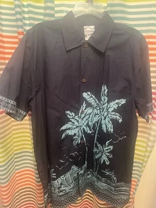 Mens Disney Store Tiki Kingdom Mickey Mouse Hawaiian Tropical Cruise Shirt Small - Picture 1 of 7