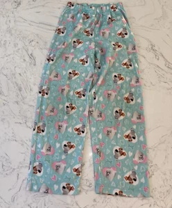 Secret Life of PETS Blue Pink Cartoon Flannel Pajama Pants ~ Girls sz 10-12 MAX - Picture 1 of 5