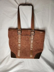 Vintage Coach Womens Hamptons Shoulder Bag Multicolor Herringbone Suede Patches - Picture 1 of 12