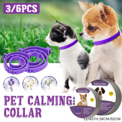 3/6PCS Pet Calming Collar Adjustable Anti-anxiety for Cats Dogs Stress Reduction - image 1 of 4